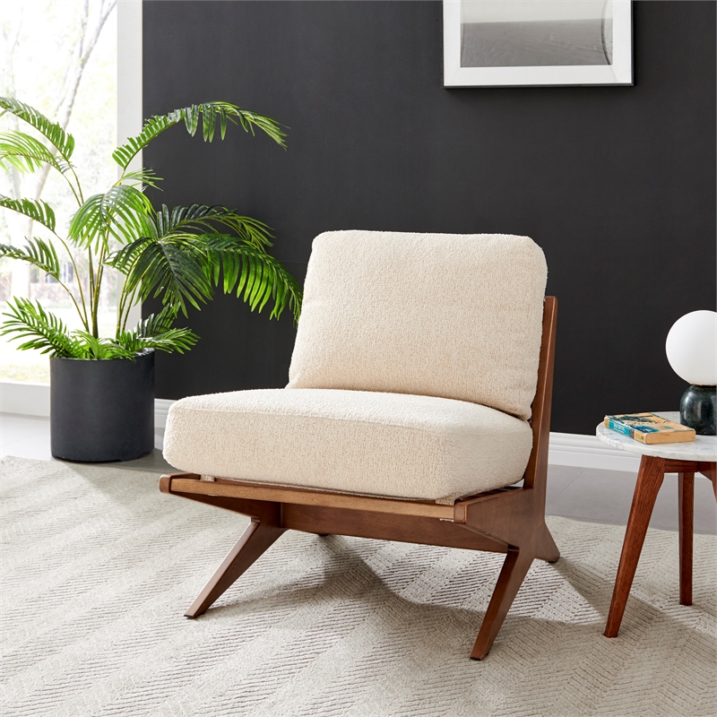 NPD Furniture Chandler Fabric Accent Chair in Palladian Beige
