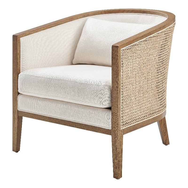 NPD Furniture Tillman Accent Arm Chair w/ Rattan in Nettlewood Leg Color