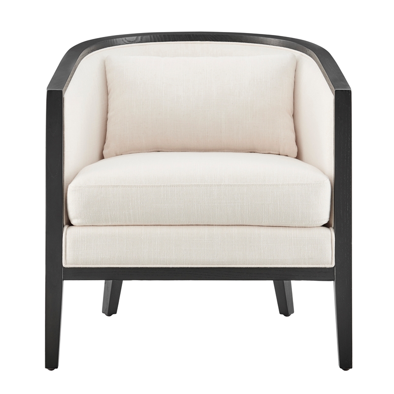 NPD Furniture Tillman Accent Arm Chair w/ Rattan in Black Leg Color