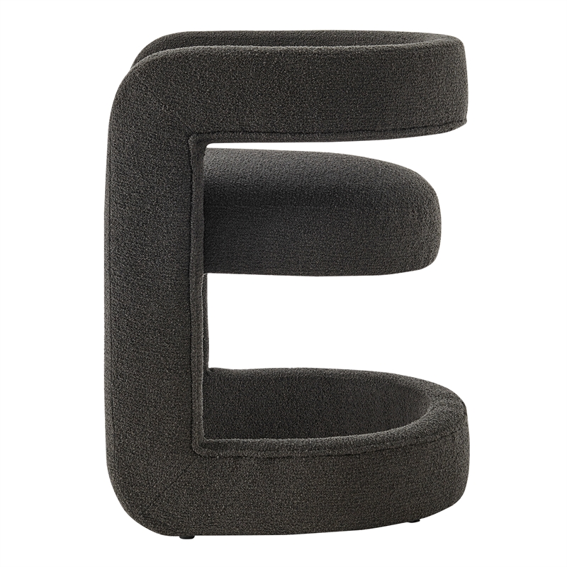 NPD Furniture Althea Fabric Dining Side Chair in Palladian Charcoal