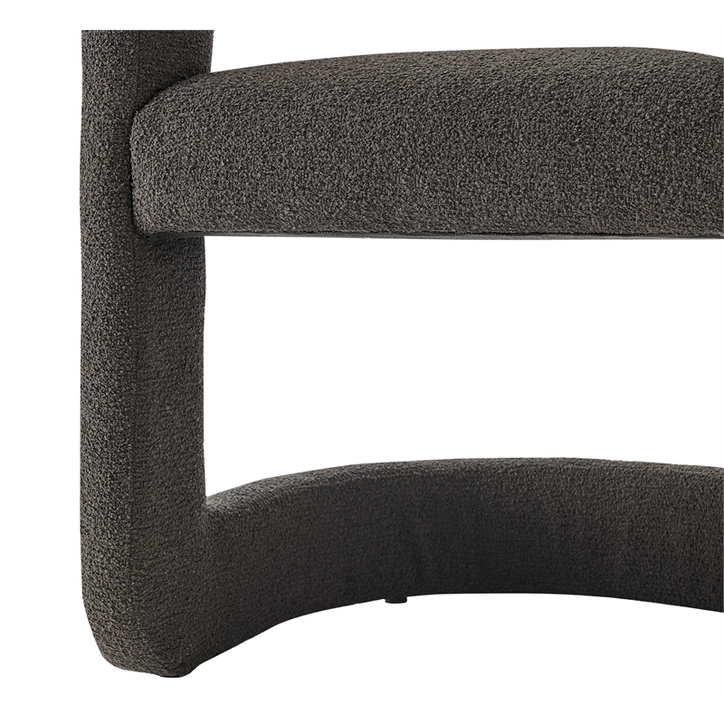 NPD Furniture Althea Fabric Dining Side Chair in Palladian Charcoal