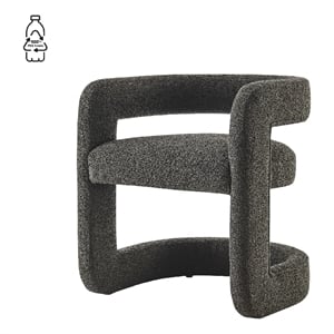 NPD Furniture Althea Fabric Dining Side Chair in Palladian Charcoal
