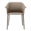 NPD Furniture Callie Recycled Leather Dining Arm Chair in Light Mocha