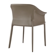 NPD Furniture Callie Recycled Leather Dining Arm Chair in Light Mocha