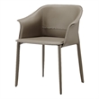 NPD Furniture Callie Recycled Leather Dining Arm Chair in Light Mocha