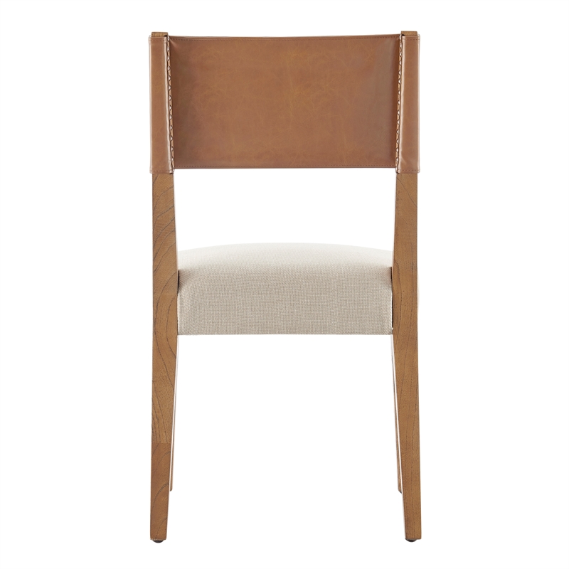 NPD Furniture Kylo PU/ Fabric Dining Side Chair in Brown/Beige (Set of 2)