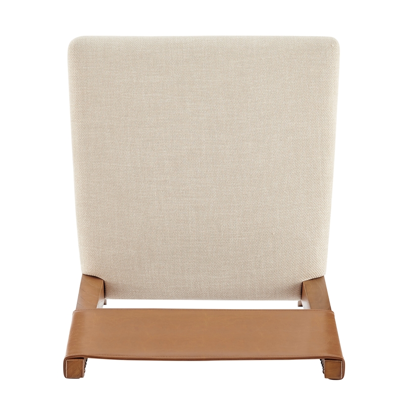 NPD Furniture Kylo PU/ Fabric Dining Side Chair in Brown/Beige (Set of 2)
