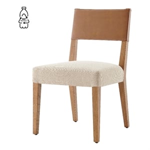 NPD Furniture Kylo PU/ Fabric Dining Side Chair in Brown/Beige (Set of 2)
