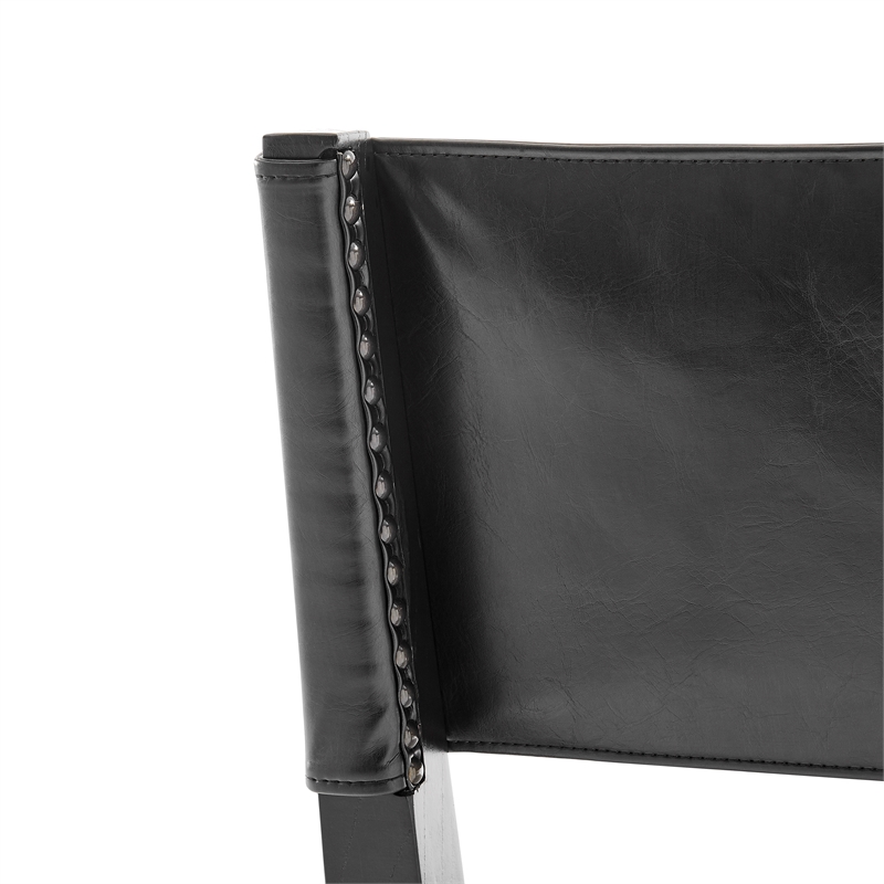 NPD Furniture Kylo PU/ Fabric Dining Side Chair in Black/Gray (Set of 2)