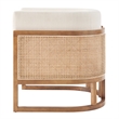 NPD Furniture Velma Accent Arm Chair w/ Rattan in Shortbread/Natural