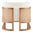 NPD Furniture Velma Accent Arm Chair w/ Rattan in Shortbread/Natural