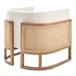 NPD Furniture Velma Accent Arm Chair w/ Rattan in Shortbread/Natural
