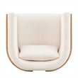 NPD Furniture Velma Accent Arm Chair w/ Rattan in Shortbread/Natural