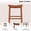 NPD Furniture Marco Faux Leather Backless Counter Stool in Ochre Brown