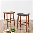 NPD Furniture Marco Faux Leather Backless Counter Stool in Ochre Brown