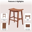 NPD Furniture Marco Faux Leather Backless Counter Stool in Ochre Brown
