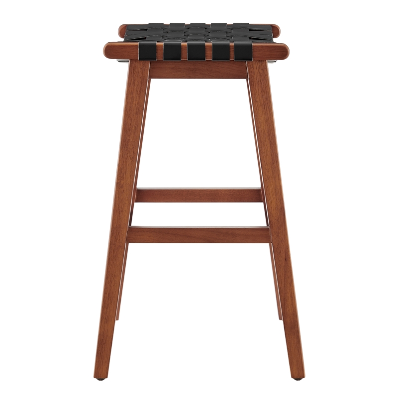 NPD Furniture Marco Faux Leather Backless Counter Stool in Black