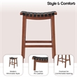 NPD Furniture Marco Faux Leather Backless Counter Stool in Black