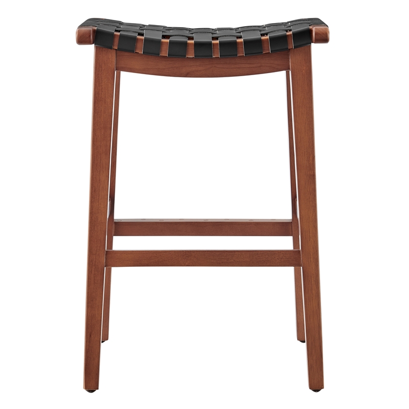 NPD Furniture Marco Faux Leather Backless Counter Stool in Black