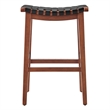 NPD Furniture Marco Faux Leather Backless Counter Stool in Black