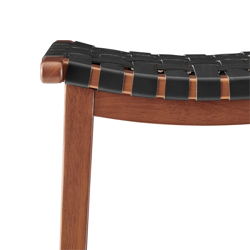 NPD Furniture Marco Faux Leather Backless Counter Stool in Black