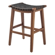 NPD Furniture Marco Faux Leather Backless Counter Stool in Black