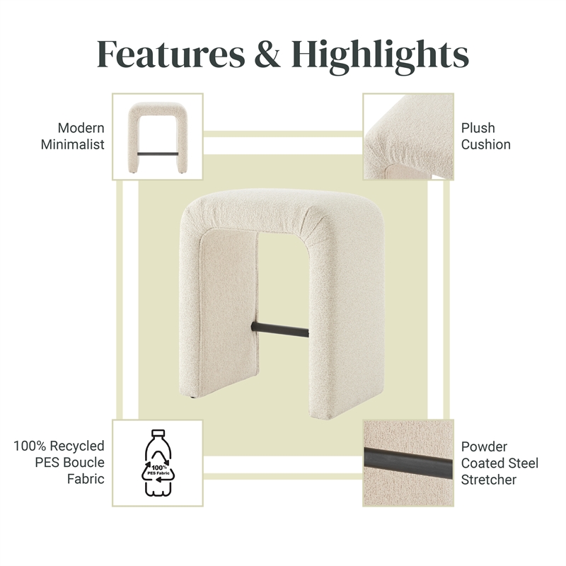 NPD Furniture Jovanka Fabric Counter Stool in Palladian Beige