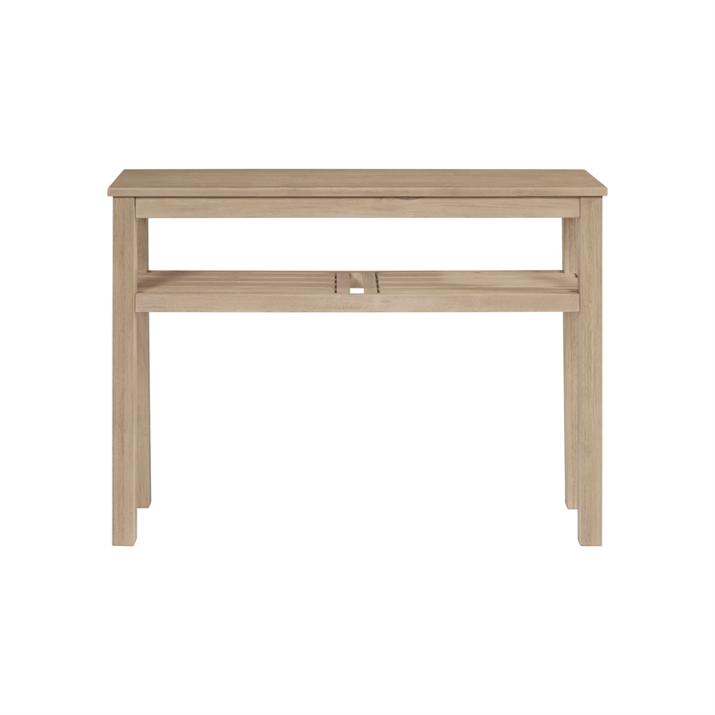 NPD Furniture Tiburon Console Table w/ Shelf in Drifted Sand