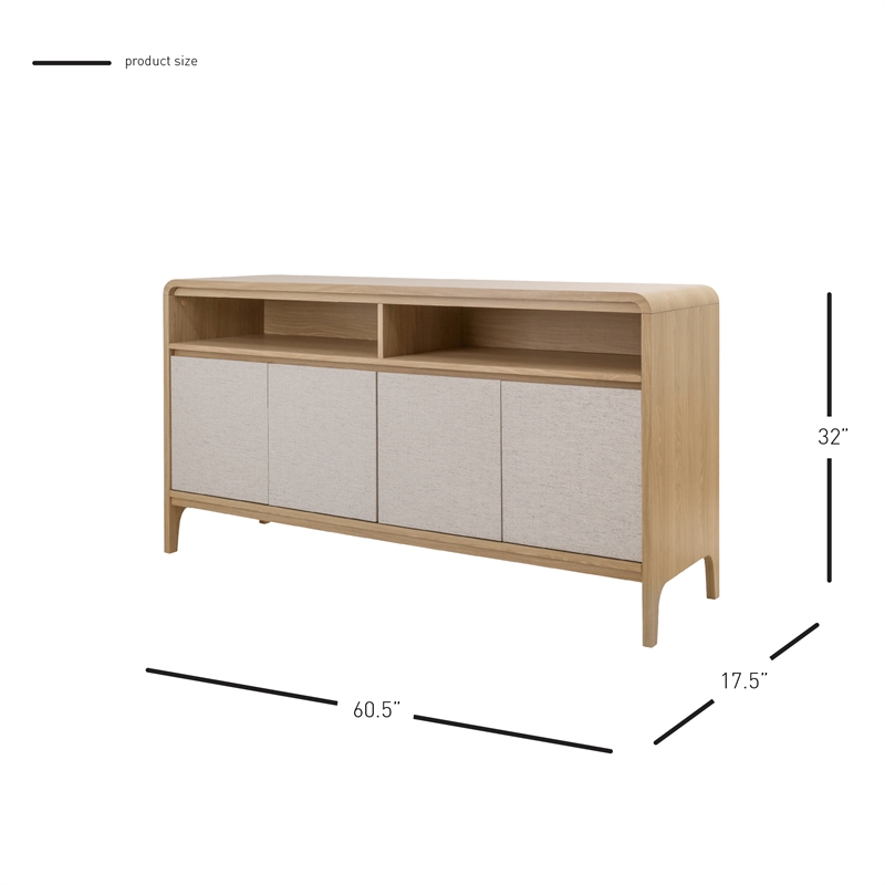 NPD Furniture Delano Sideboard 4 Doors in Euro Oak