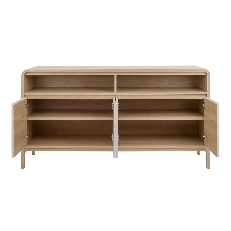 NPD Furniture Delano Sideboard 4 Doors in Euro Oak