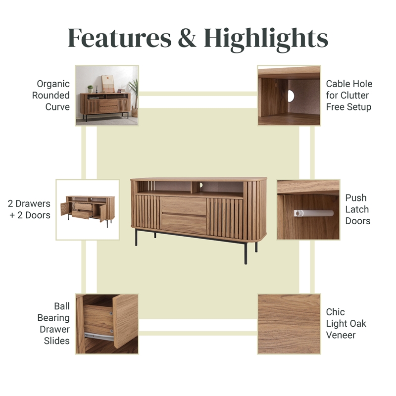 NPD Furniture Renwick Sideboard 2 Drawers + 2 Doors in Terra Oak