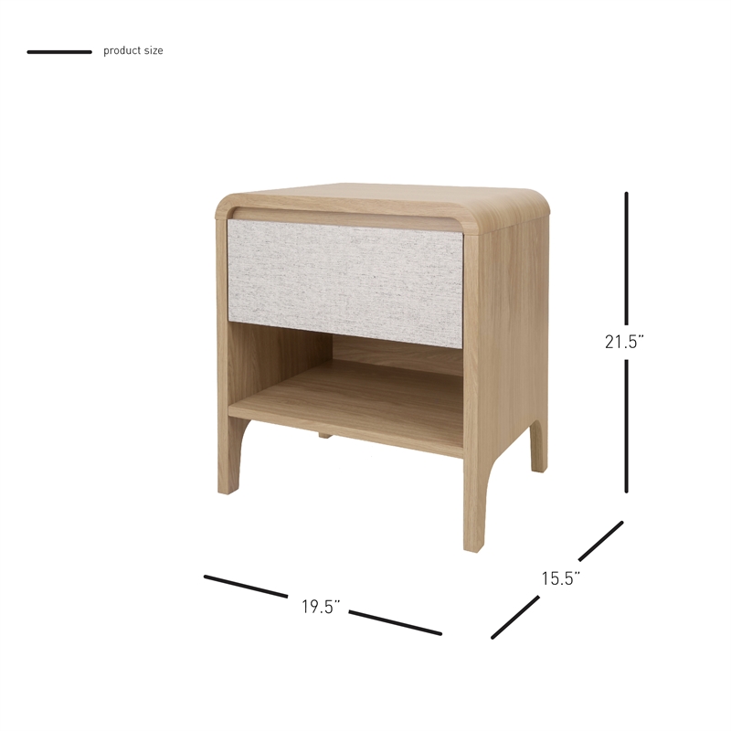 NPD Furniture Delano Side/ End Table 1 Drawer in Euro Oak