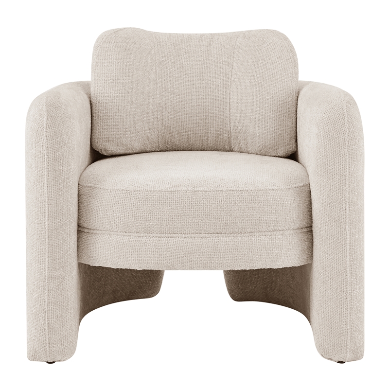 NPD Furniture Deryll Fabric Accent Arm Chair in Grenada Cream