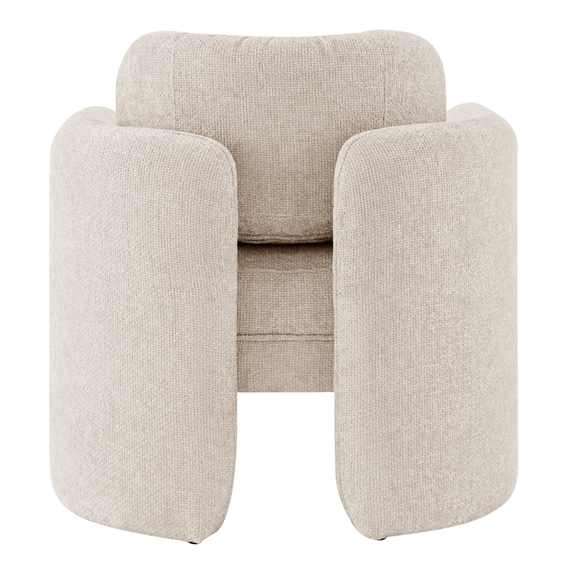 NPD Furniture Deryll Fabric Accent Arm Chair in Grenada Cream
