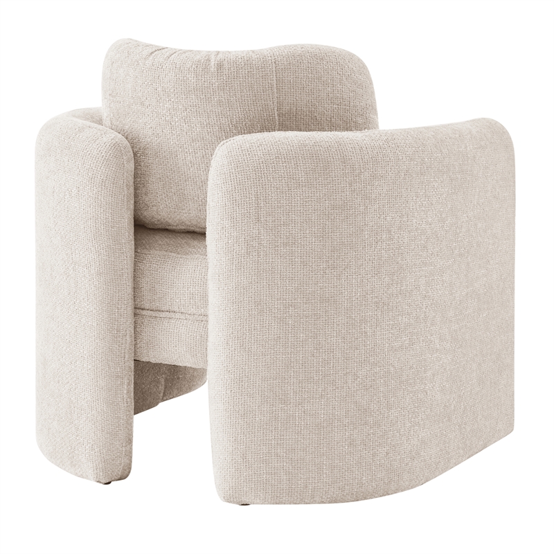 NPD Furniture Deryll Fabric Accent Arm Chair in Grenada Cream