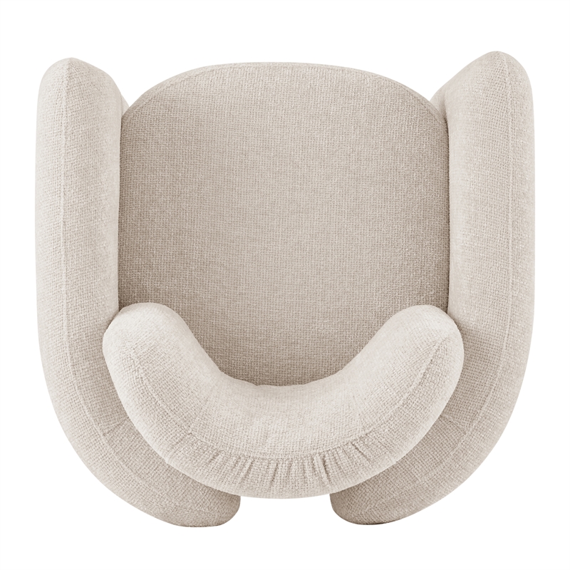 NPD Furniture Deryll Fabric Accent Arm Chair in Grenada Cream