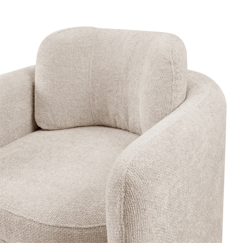 NPD Furniture Deryll Fabric Accent Arm Chair in Grenada Cream