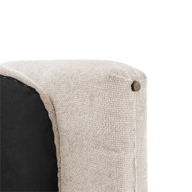NPD Furniture Deryll Fabric Accent Arm Chair in Grenada Cream