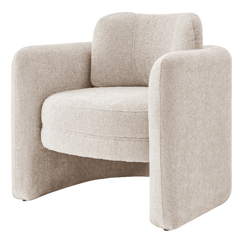 NPD Furniture Deryll Fabric Accent Arm Chair in Grenada Cream