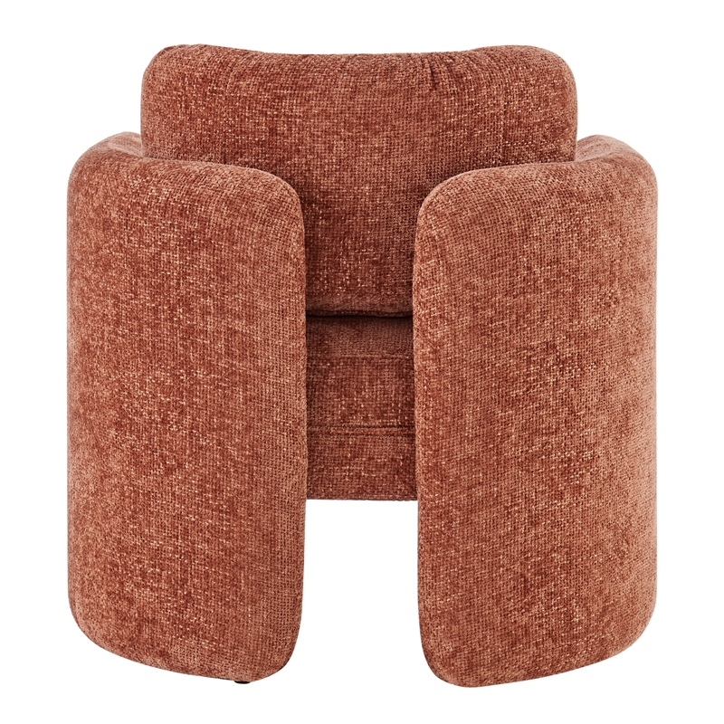 NPD Furniture Deryll Fabric Accent Arm Chair in Grenada Terracotta