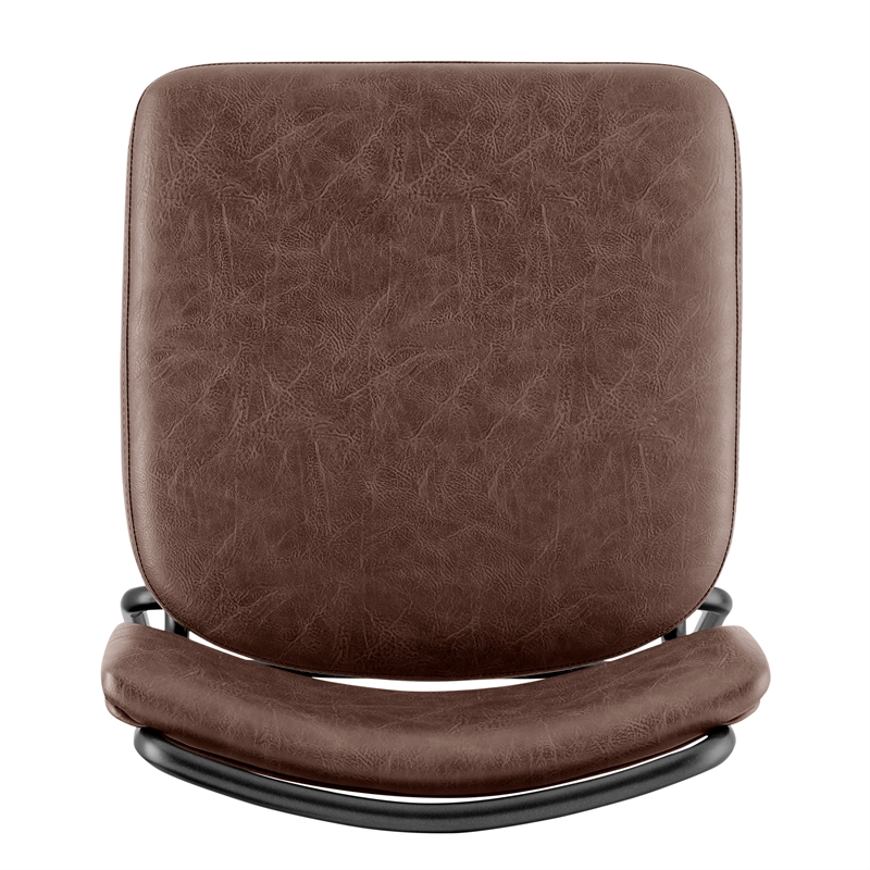 NPD Furniture Zander PU Counter Stool in Toasted Dark Brown (Set of 4)