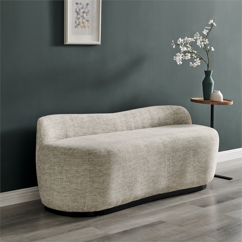 NPD Furniture Mandy Fabric Bench in Pasadena Beige