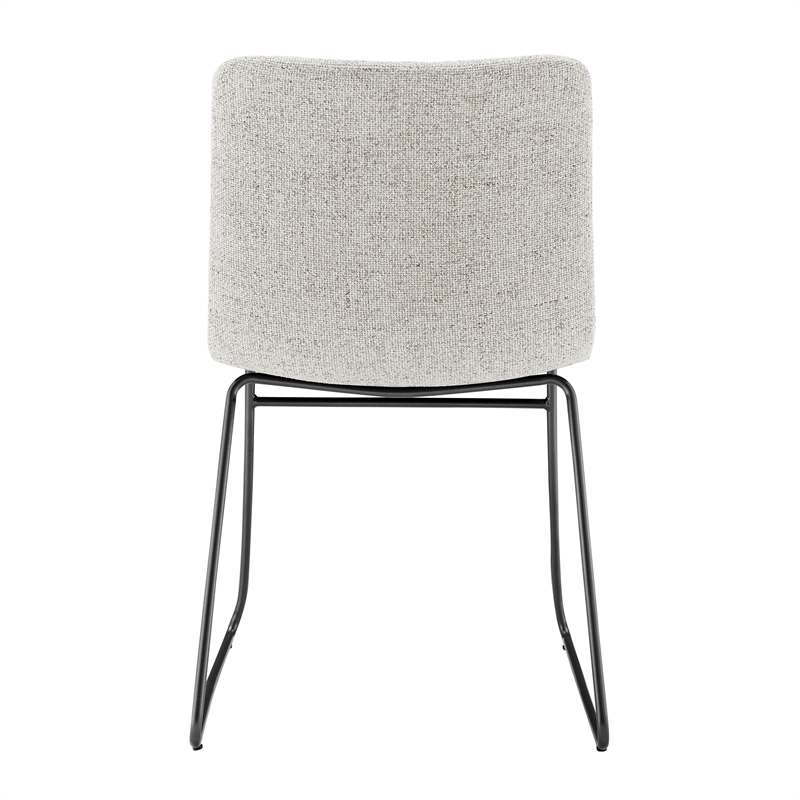 NPD Furniture Bruce Fabric Dining Side Chair in Pebbled Cream (Set of 2)