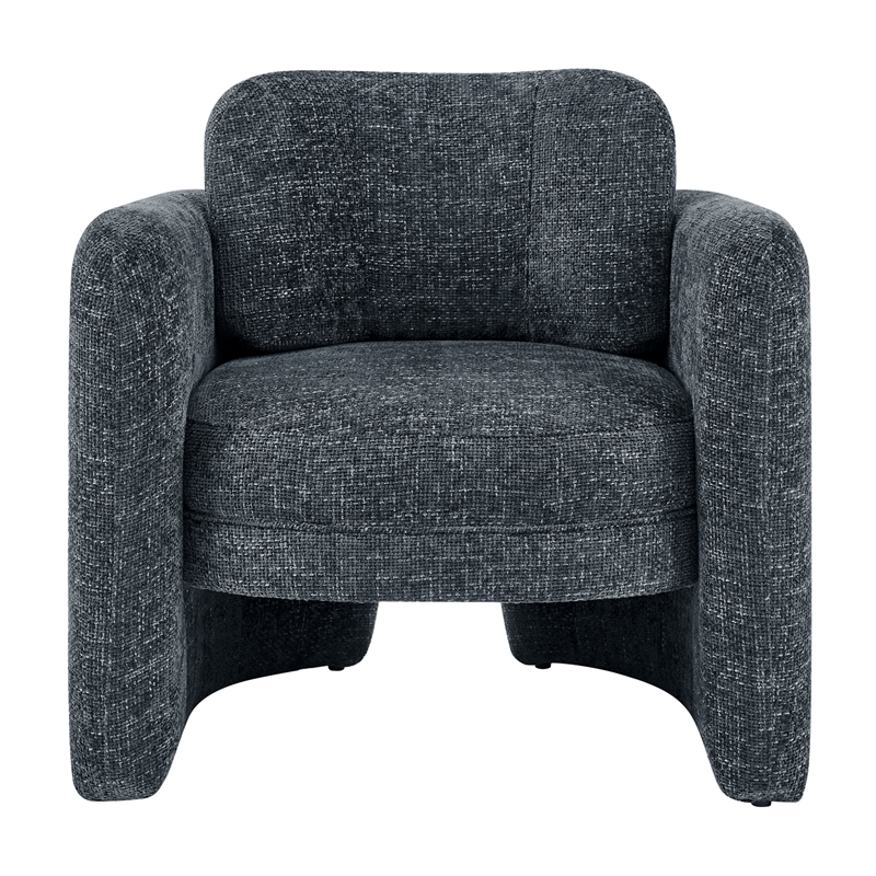 NPD Furniture Deryll Fabric Accent Arm Chair in Grenada Charcoal