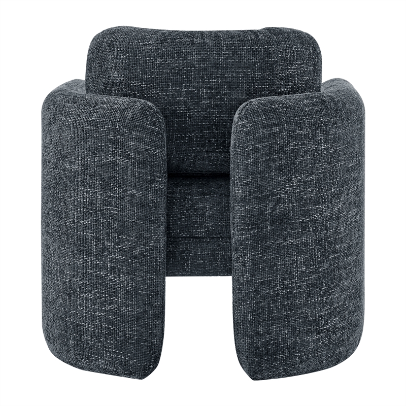 NPD Furniture Deryll Fabric Accent Arm Chair in Grenada Charcoal