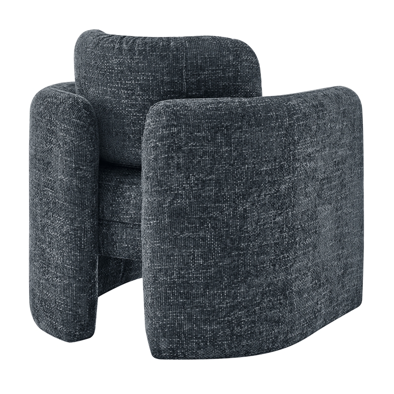 NPD Furniture Deryll Fabric Accent Arm Chair in Grenada Charcoal