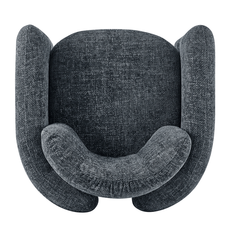 NPD Furniture Deryll Fabric Accent Arm Chair in Grenada Charcoal