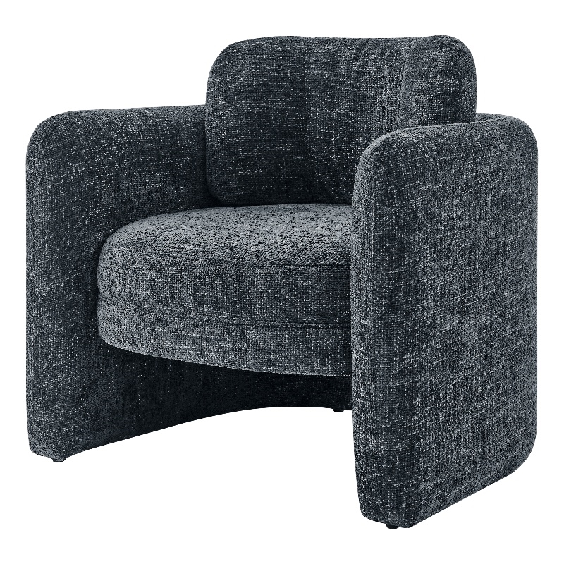 NPD Furniture Deryll Fabric Accent Arm Chair in Grenada Charcoal