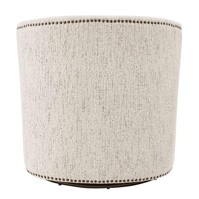 NPD Furniture Ernest Fabric Swivel Accent Arm Chair in Concord Cream