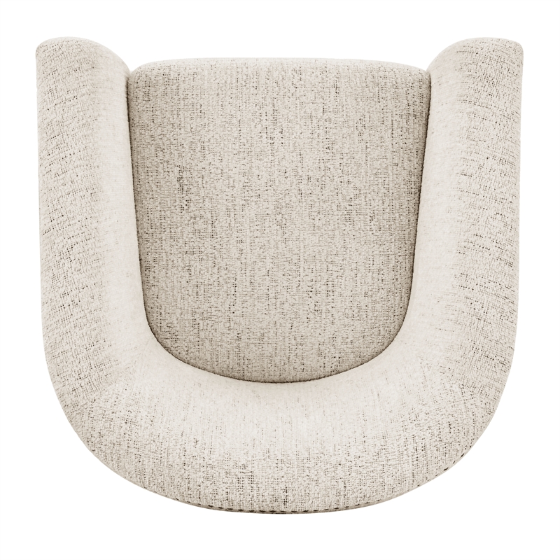 NPD Furniture Ernest Fabric Swivel Accent Arm Chair in Concord Cream